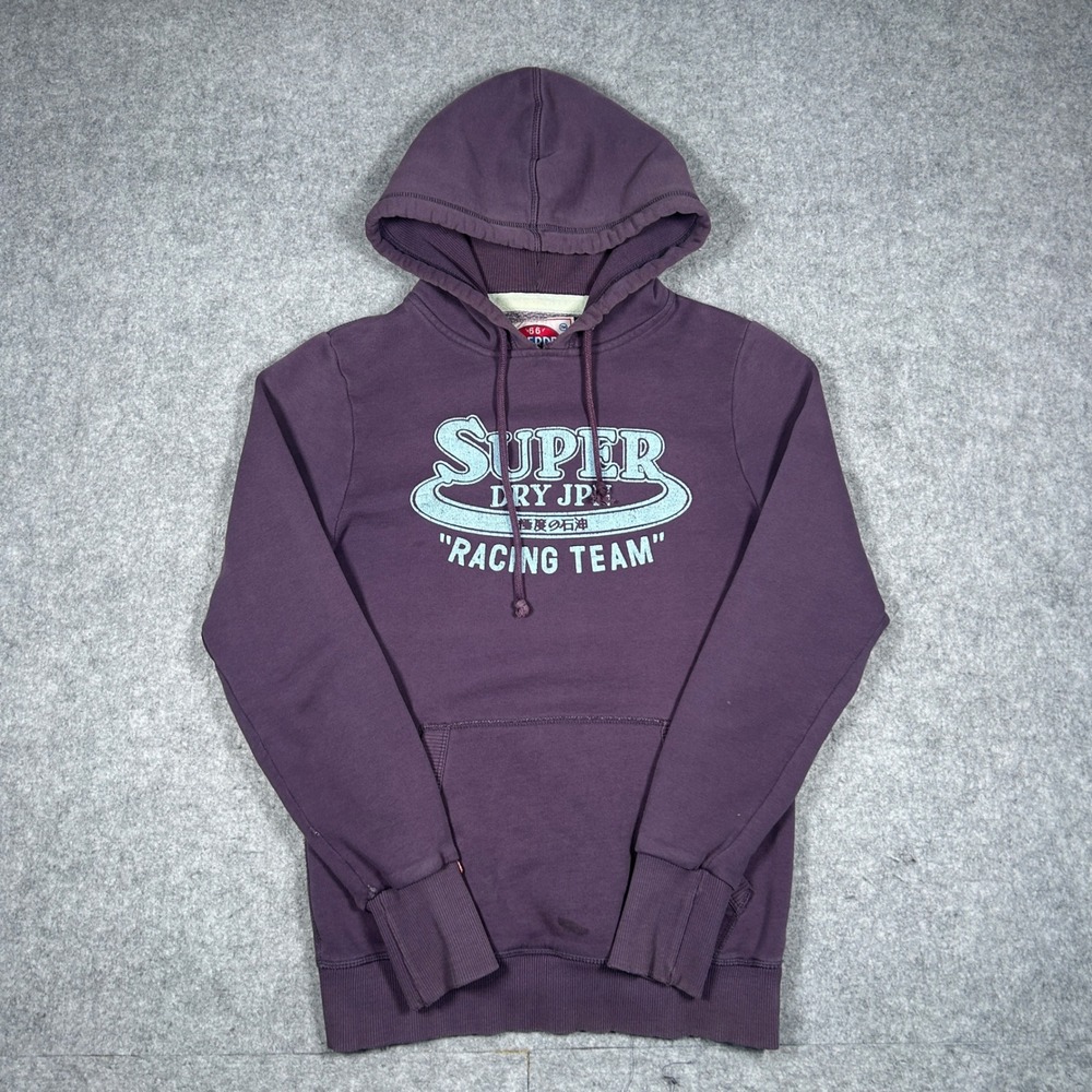 Superdry Hoodie Mens Medium Purple Racing Team Classic‎ Re-Issue Pullover Jumper